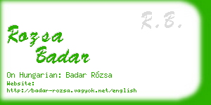 rozsa badar business card