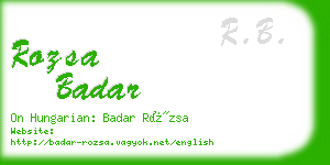 rozsa badar business card